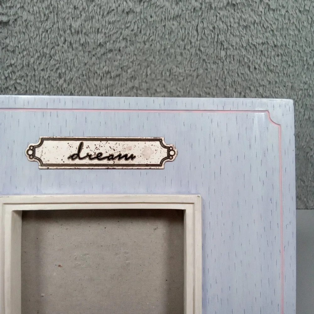 Russ Berrie Dream Ballet Pointe‎ Shoes Picture Frame Blue Pink 3x3 Square Wood